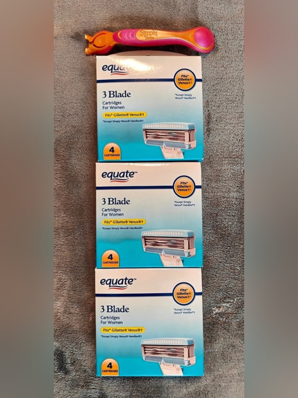 Women's Gillette Simply Venus Handle & 12 Refill Cartridges NEW In Boxes